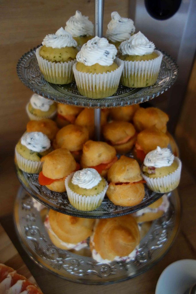 Easter brunch wild garlic muffins, sweet and savory homemade profiteroles